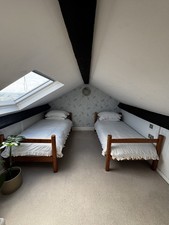 Two Single Pine Bed Frames and