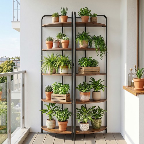 Tier folding corner shelf - 5-tier,