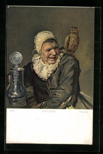 Artist postcard painting hille - artist,