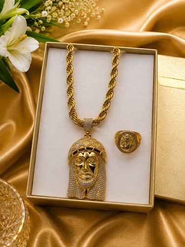 18k gold jesus piece pendant - jesus,