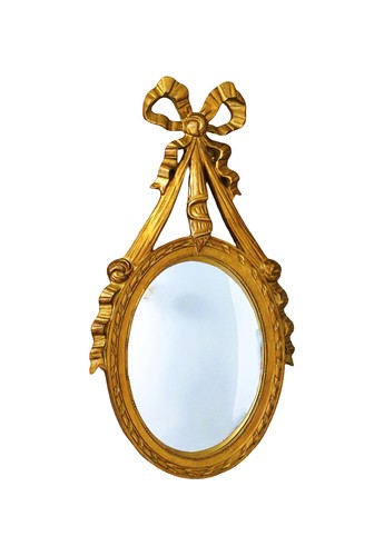 Vintage gold oval wall - gold, mirror