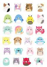 24x Squishmallow Themed Edible Cupcake Cake Toppers Birthday Animals PRECUT