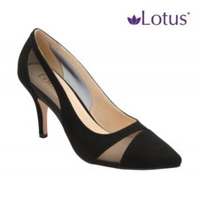 Lotus Womens Black Suede Stiletto High Heels Court Shoes UK 3 - 8 - Orton