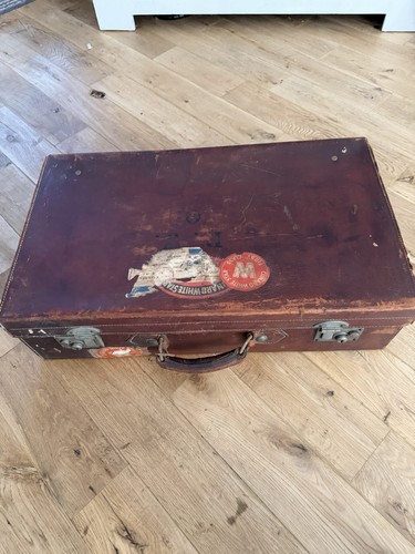 Vintage leather suitcase - vintage,