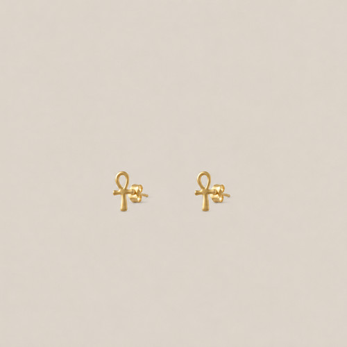 Ankh cross stud - stud, earrings