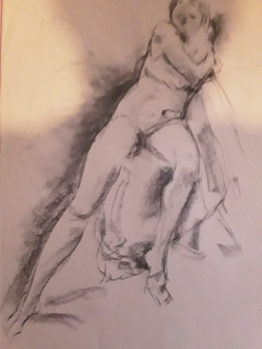 Original female nude drawing - female,