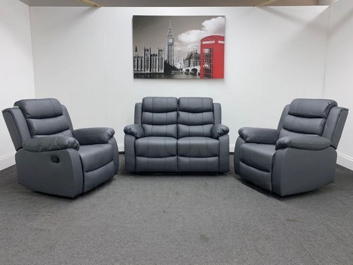 Lando grey leather - lando, reclining