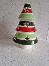 Whitards Of Chelsea Large  Ceramic Christmas Tree Tea Light Illuminare 10"