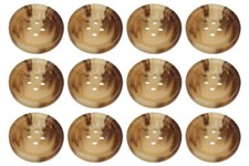 Mock Horn Buttons Flat 4 Hole