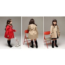 Kids Boys Girls Solid Trench