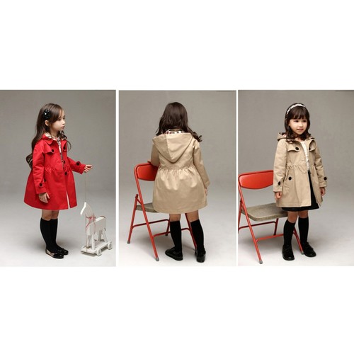 Kids boys girls solid trench - girls,