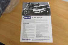 SQUIRE ST BOX SIDECAR SPECIFICATIONS SPECS SHEET BROCHURE 350CC