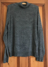 PRIMARK.  GREY MARL COTTON MIX KNIT ROLL NECK SWEATER.  SIZE LARGE
