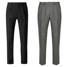 New Wool Blend Trousers With Active Waist Mens Smart Long Pants Ex Famous Store