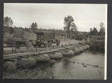 (S8) RARE ARCHIVE PRESS PHOTO 1940S PONTOON BRIDGE NORMANDY D DAY WORLD WAR 2