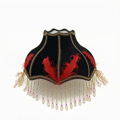 Lampshade with fringe - with,