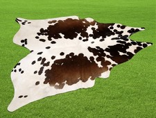 100% Genuine Cow hide Rug Area Carpet Skin Leather 13.75 sq.feet (45"x44") A1004
