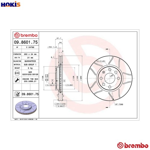 Brake disc 8601 75 for - brake,