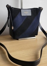 Radley London Crossbody Shoulder Bag in Black with navy black pattern