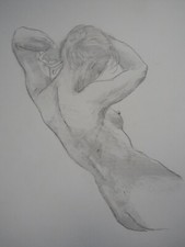 Pencil drawing female Nude