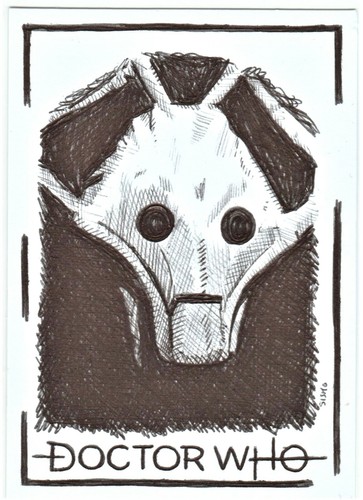 Aceo art sketch - art, cyberman