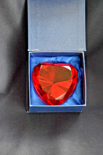 Red heart shaped cut glass - heart,