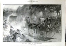 Original Old Antique Print