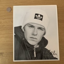 Early David Beckham B/W Photo with signature  
