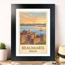 Beaumaris wales travel poster - wales,