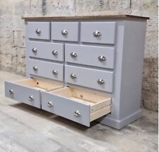 HANDMADE AYLESBURY NEXT  GREY DARK OAK SILVER CUP H 6+3 CHEST OF DRAWERS ASSEMBL
