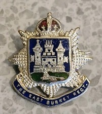 WWII Era The East Surrey Regiment Sweetheart Enamel Pin Badge
