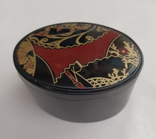 Black lacquered oval - black,