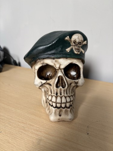 Gothic military skull figurine - skull,