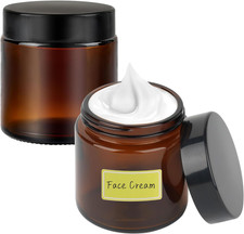 100Ml Amber Glass Jars, 2 Pcs