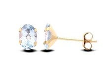 9ct gold blue topaz - 9ct, oval