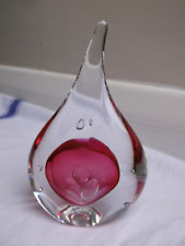 NA268 SUPERB VINTAGE CASED GLASS TEARDROP SCULPTURE SIGNED GC GRAZIELLA CAVALLI