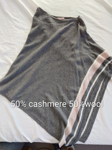 Cashmere wool grey - wool, poncho