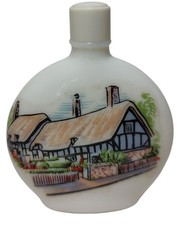 Vintage Aidees Devon Violets Perfume Bottle Milk Glass Hand Painted Gibson Girls