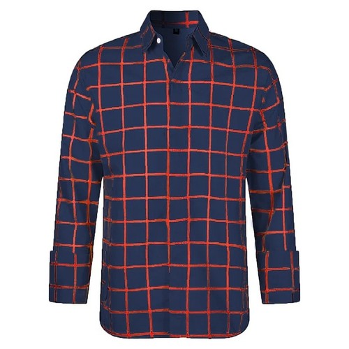 Men plaid print long sleeve - men's,