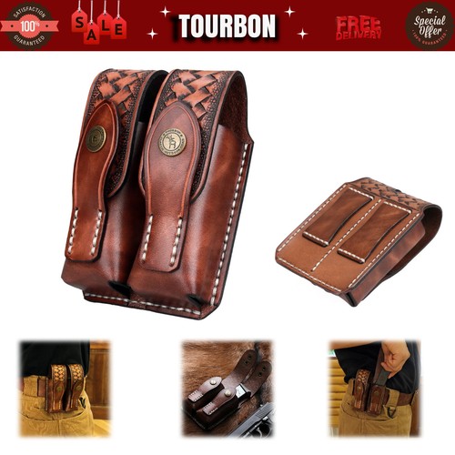 Leather double magazine - leather,