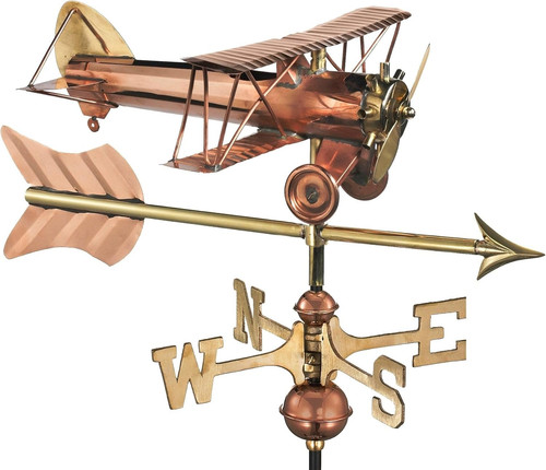 Biplane arrow weathervane - biplane,