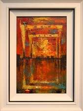 Irish Art Original Oil Painting HARLAND & WOLFF CRANES, BELFAST, N. IRELAND