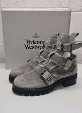 Vivienne Westwood Rome Boots Grey Suede Cutouts Uk7 It40 RRP-£675