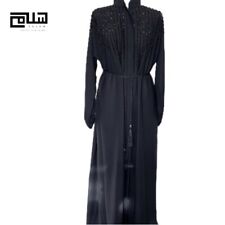 Black Zoom Dubai Abaya Jilbab With Bead Handwork,Elastic Sleeve.Sz58