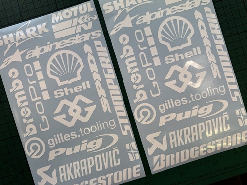 Sticker set sponsors white - xl,