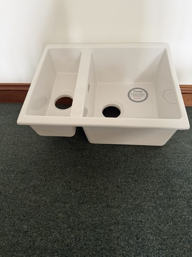 Fireclay white double - double, bowl