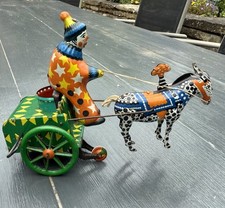 Tin windup donkey clown - donkey,