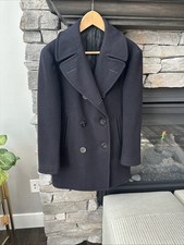 Naval Clothing Depot Mens Peacoat Vintage 1940s WW2 100% Wool USA Made Sz 36