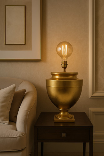 Large gold ceramic - gold, lamp