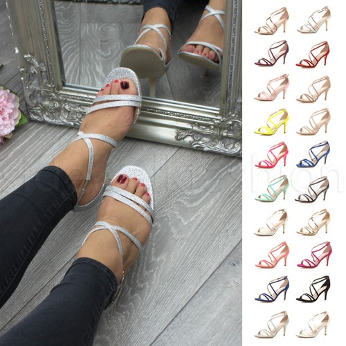 Womens ladies mid high heel